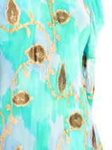 Turquoise Silk Chiffon Flutter Dress Dress arcadeshops.com