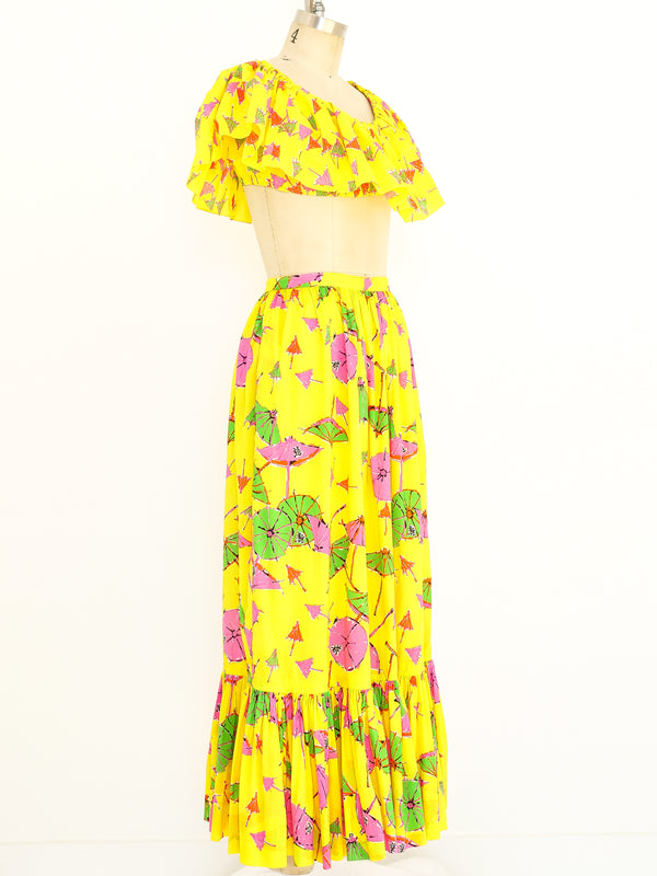 Umbrella Printed Ruffle Ensemble Suit arcadeshops.com