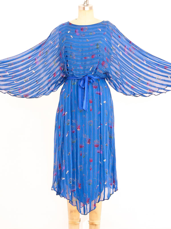 Striped Silk Chiffon Midi Dress Dress arcadeshops.com