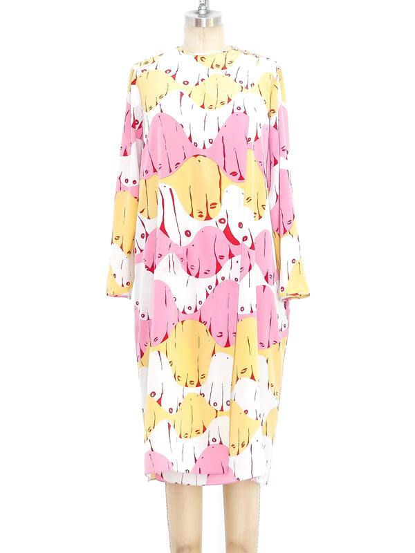 Mary McFadden Abstract Printed Silk Dress Dress arcadeshops.com