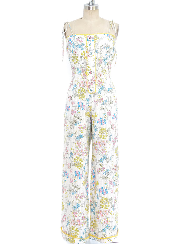 Floral Printed Cotton Jumpsuit Suit arcadeshops.com