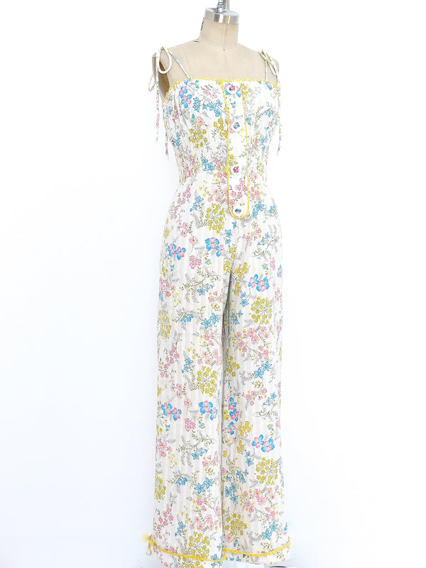 Floral Printed Cotton Jumpsuit Suit arcadeshops.com