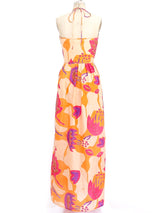Bill Tice Floral Printed Silk Halter Dress Dress arcadeshops.com