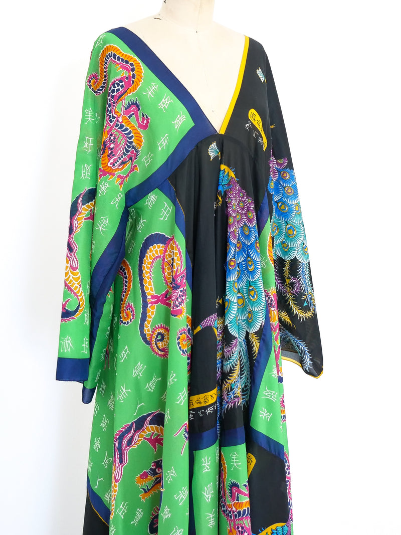 La Vetta Scarf Printed Silk Dress Dress arcadeshops.com