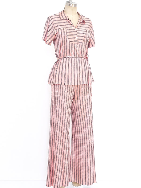 1940's Pink Rayon Pajama Ensemble Suit arcadeshops.com