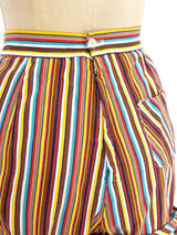 Striped Buckle Shorts Bottom arcadeshops.com