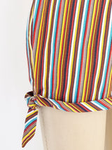 Striped Buckle Shorts Bottom arcadeshops.com
