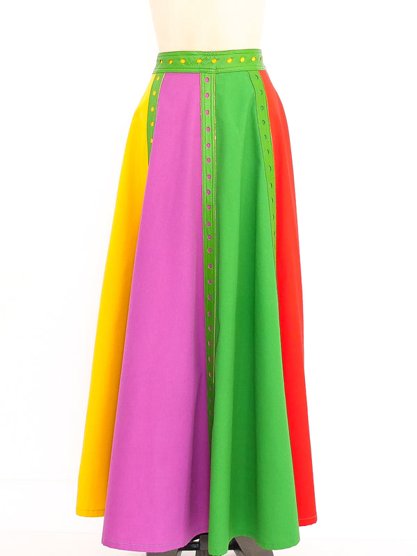 Giorgio di Sant'Angelo Colorblock Maxi Skirt Bottom arcadeshops.com