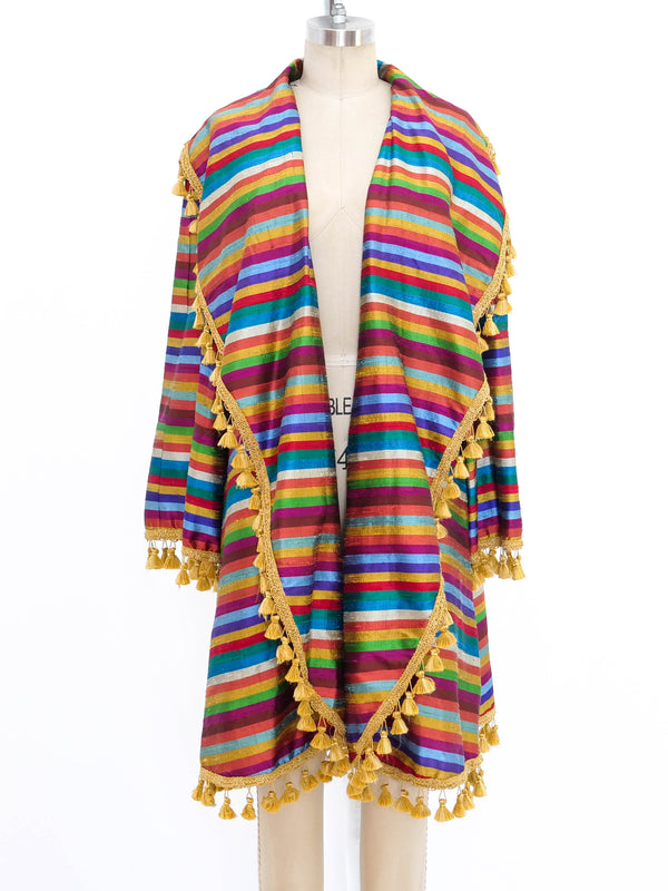 Metallic Rainbow Striped Silk Jacket Jacket arcadeshops.com
