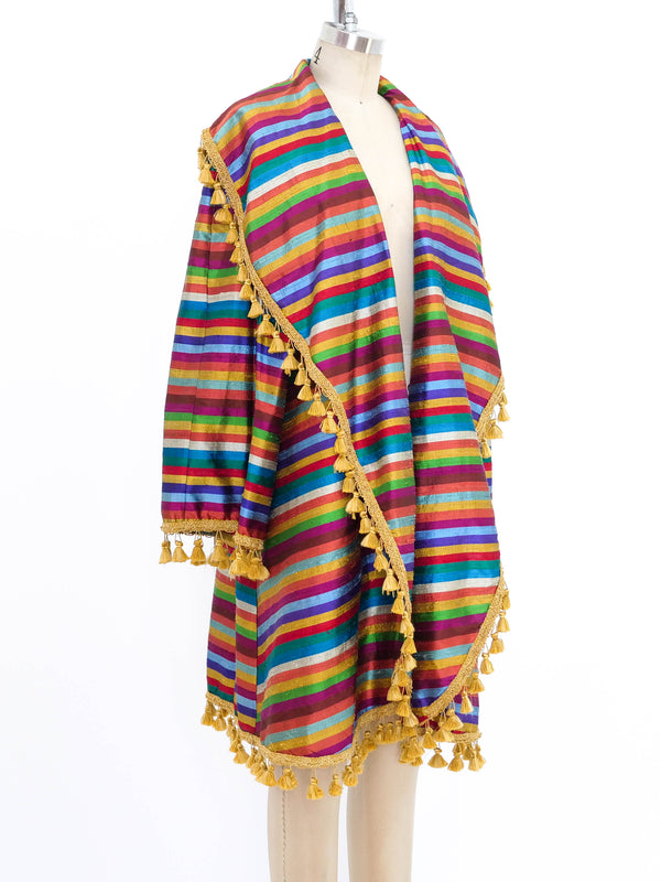 Metallic Rainbow Striped Silk Jacket Jacket arcadeshops.com