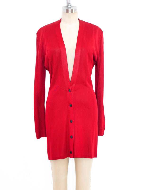 Alaia Crimson Knit Cardigan Dress Jacket arcadeshops.com