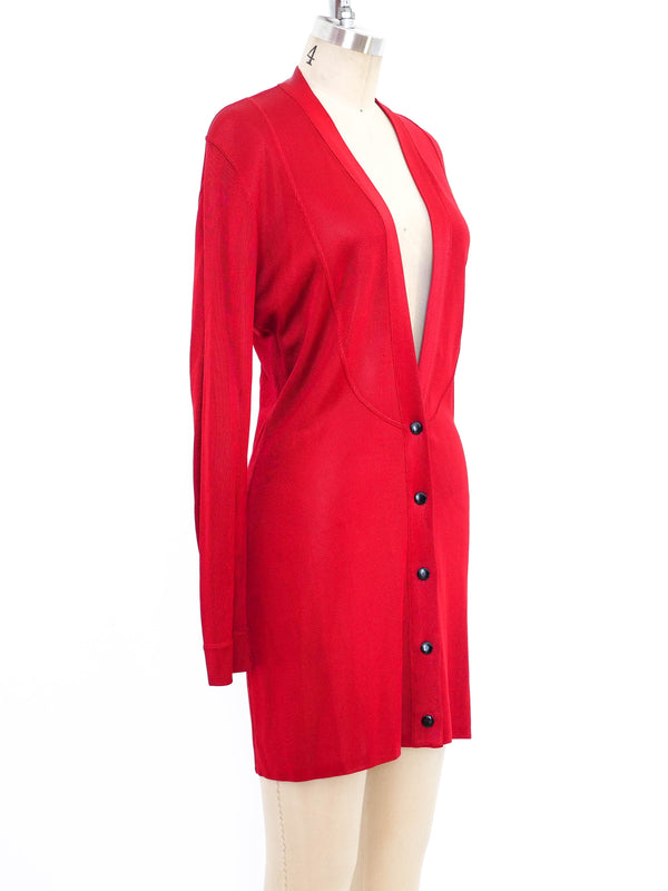 Alaia Crimson Knit Cardigan Dress Jacket arcadeshops.com
