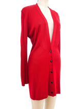 Alaia Crimson Knit Cardigan Dress Jacket arcadeshops.com