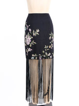 Floral Printed Fringe Wrap Skirt Bottom arcadeshops.com