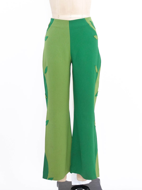 Moschino Two Tone Leaf Applique Pants Bottom arcadeshops.com