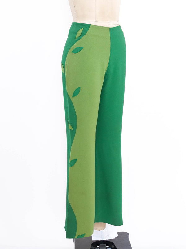 Moschino Two Tone Leaf Applique Pants Bottom arcadeshops.com