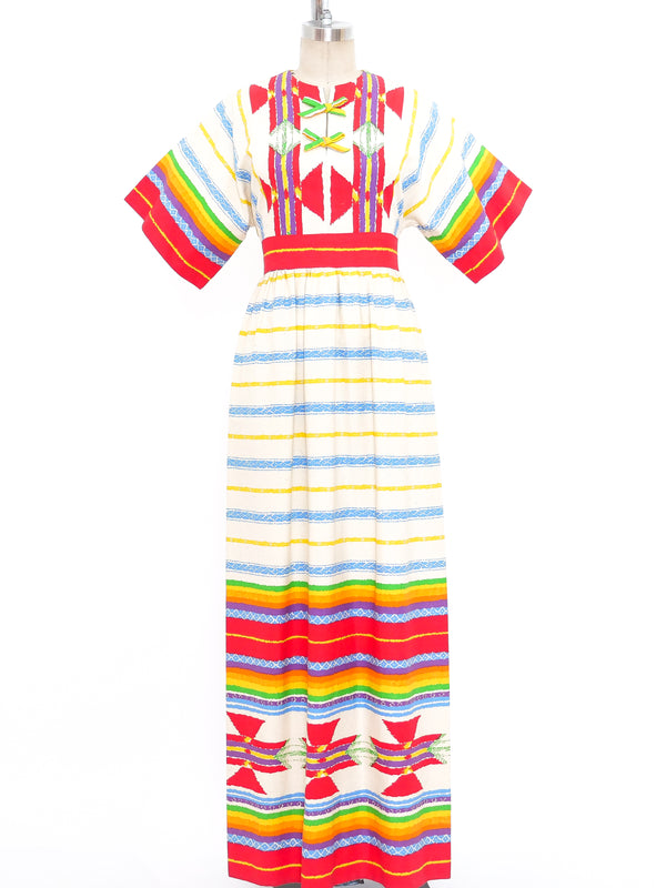 Rainbow Ikat Printed Cotton Dress Dress arcadeshops.com