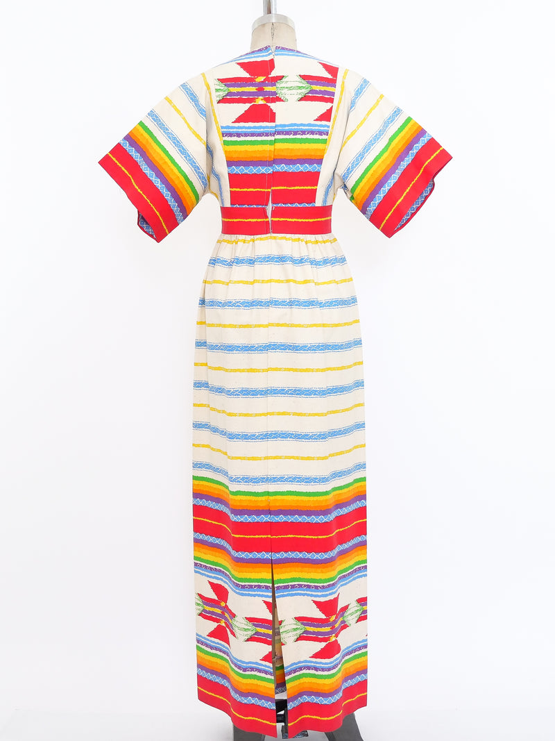 Rainbow Ikat Printed Cotton Dress Dress arcadeshops.com