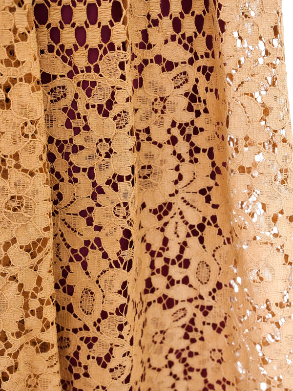 Caramel Lace Midi Dress Dress arcadeshops.com