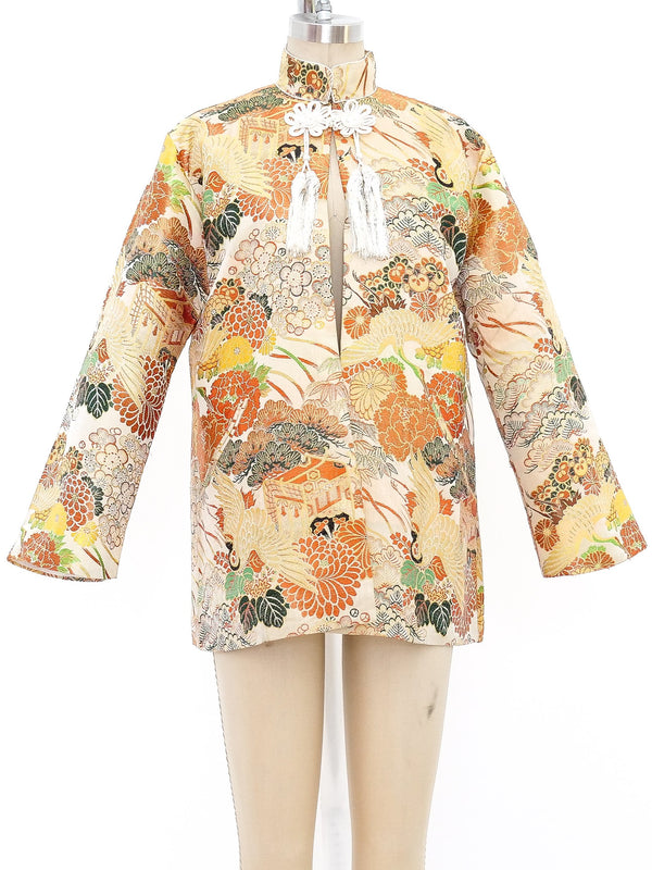 Japanese Crane and Flower Brocade Jacket Jacket arcadeshops.com