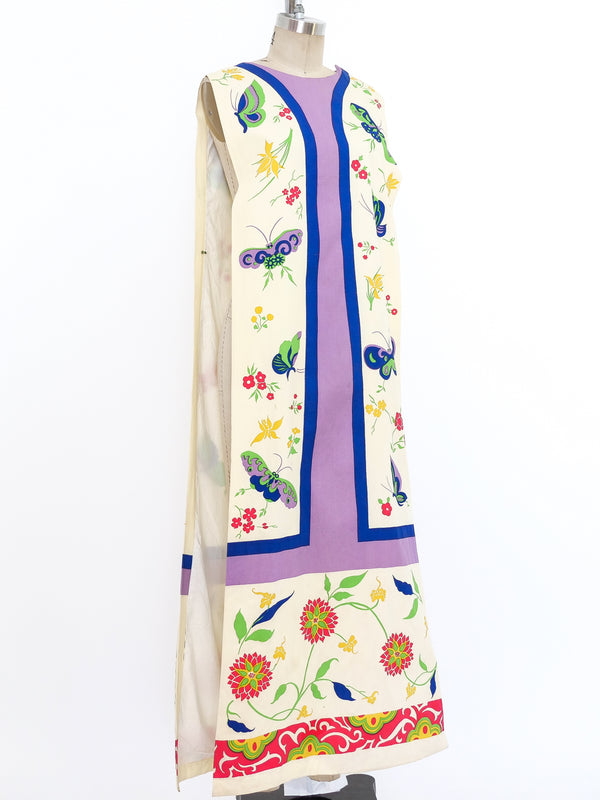 Butterfly Floral Open Sided Tunic Dress arcadeshops.com