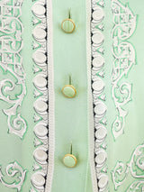 Escada Baroque Printed Mint Silk Blouse Top arcadeshops.com
