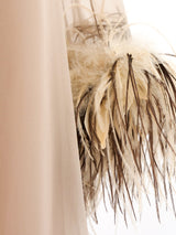 Feather Trimmed Chiffon Gown Dress arcadeshops.com