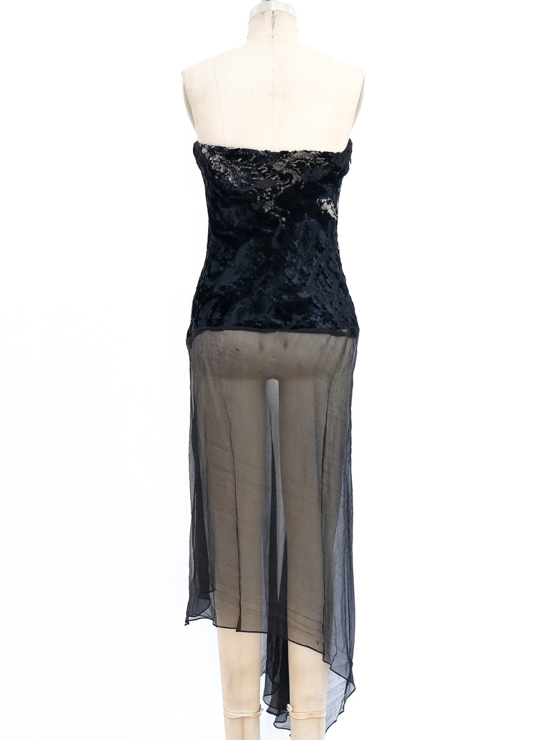 Donna Karan Devore Velvet Layered Dress Dress arcadeshops.com
