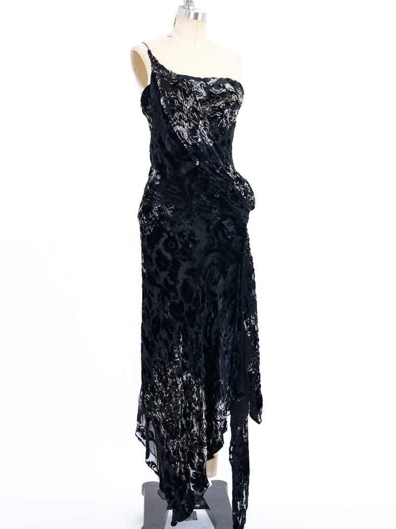 Donna Karan Devore Velvet Layered Dress Dress arcadeshops.com