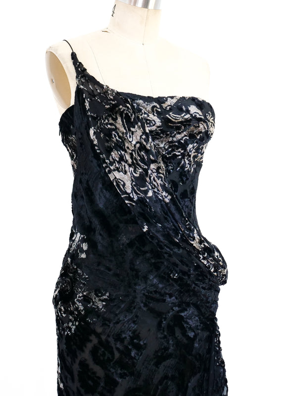 Donna Karan Devore Velvet Layered Dress Dress arcadeshops.com