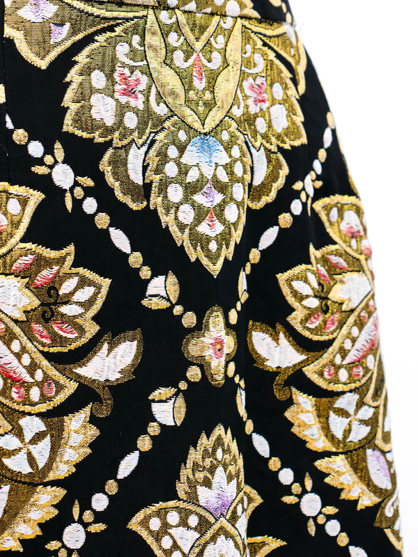 Metallic Brocade Maxi Skirt Bottom arcadeshops.com