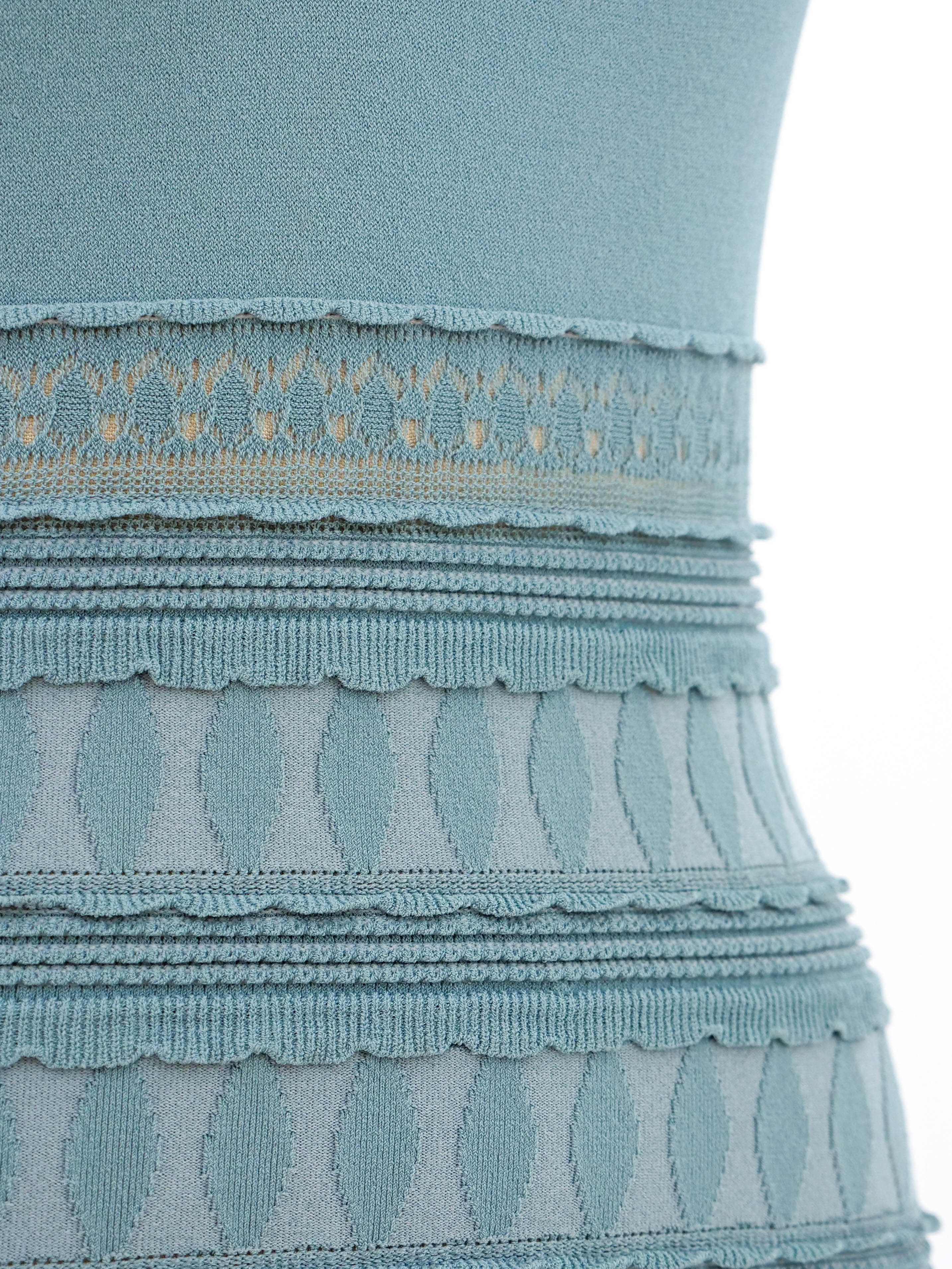 Alaia Ruffle Knit Bodycon Dress