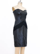 Fringed Leather Bustier Dress Dress arcadeshops.com