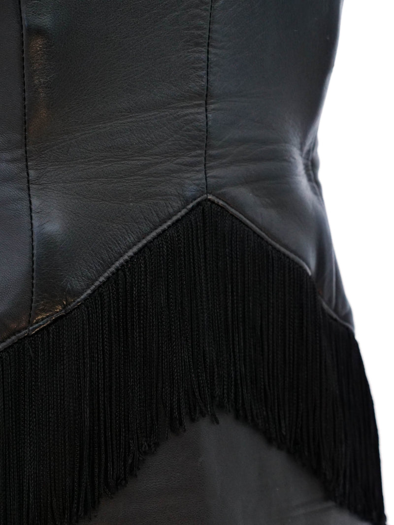 Fringed Leather Bustier Dress Dress arcadeshops.com