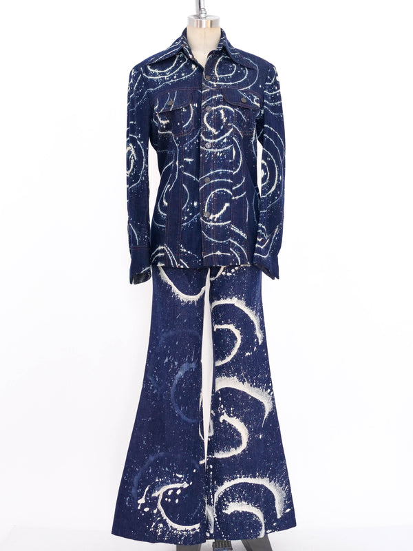 1970's Bleach Dyed Denim Ensemble Suit arcadeshops.com