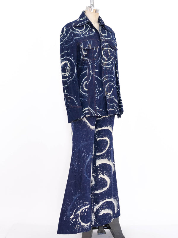 1970's Bleach Dyed Denim Ensemble Suit arcadeshops.com