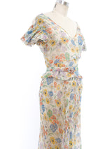 1930's Silk Organza Floral Dress Dress arcadeshops.com