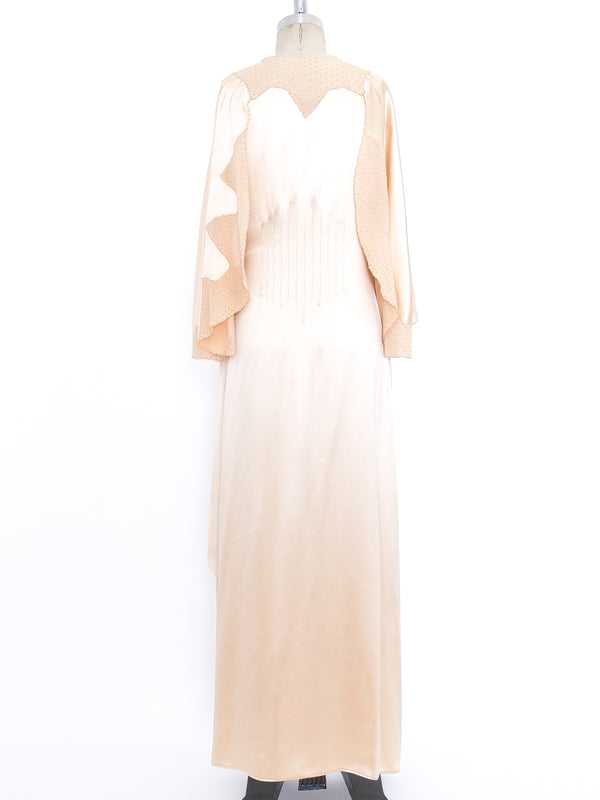 1930's Peach Satin Wrap Robe Jacket arcadeshops.com