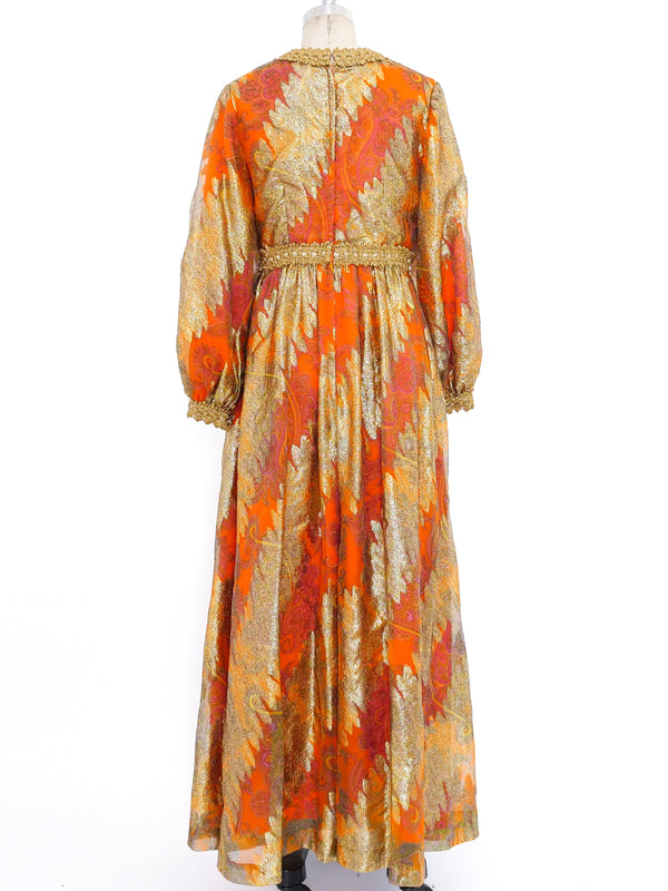 Metallic Brocade Palazzo Jumpsuit Suit arcadeshops.com