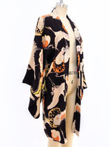 Crane Printed Silk Kimono Jacket arcadeshops.com