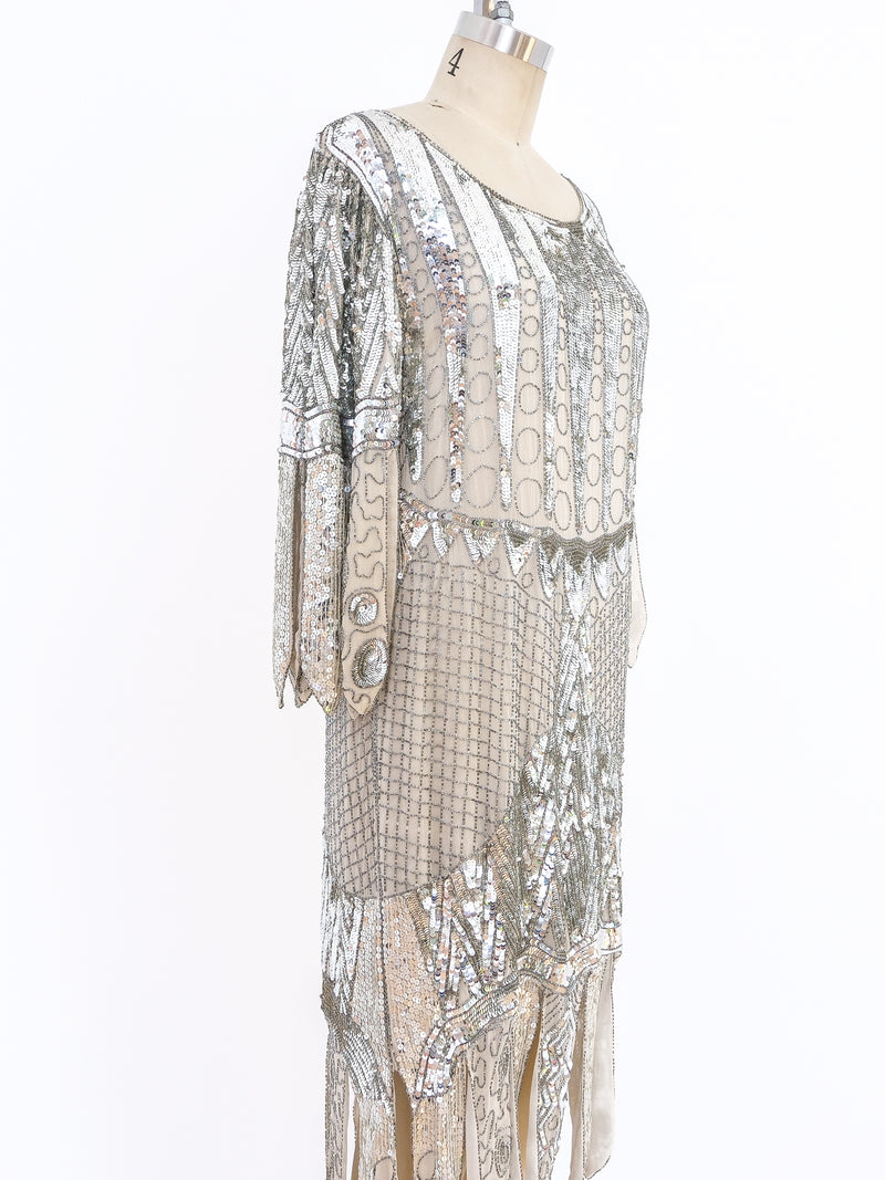 Embellished Silk Deco Style Dress Dress arcadeshops.com