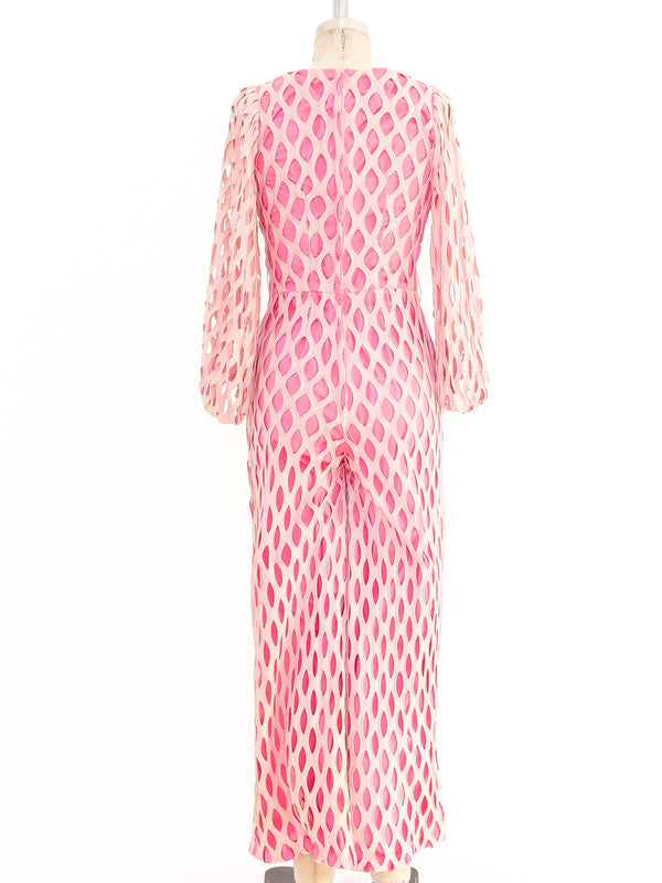 1960's Pink Eyelet Jumpsuit Suit arcadeshops.com