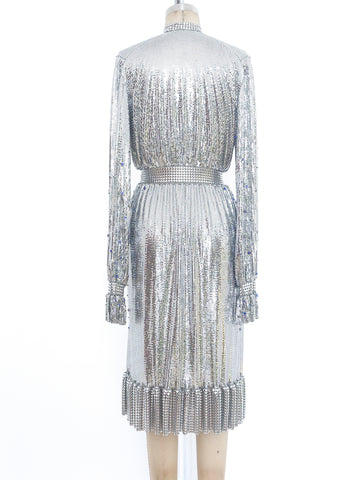 chinese dress ladies Paco Rabanne Crystal Studded Chainmail Dress