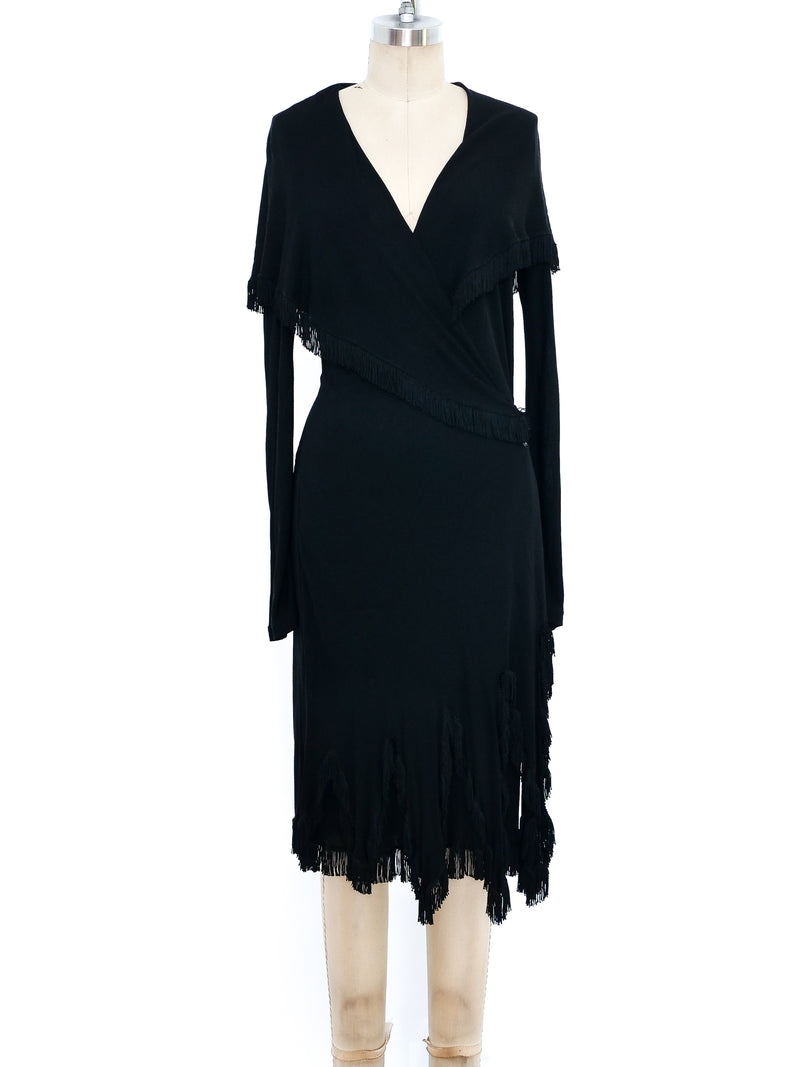 Jean Paul Gaultier Fringed Wrap Style Jersey Dress Dress arcadeshops.com