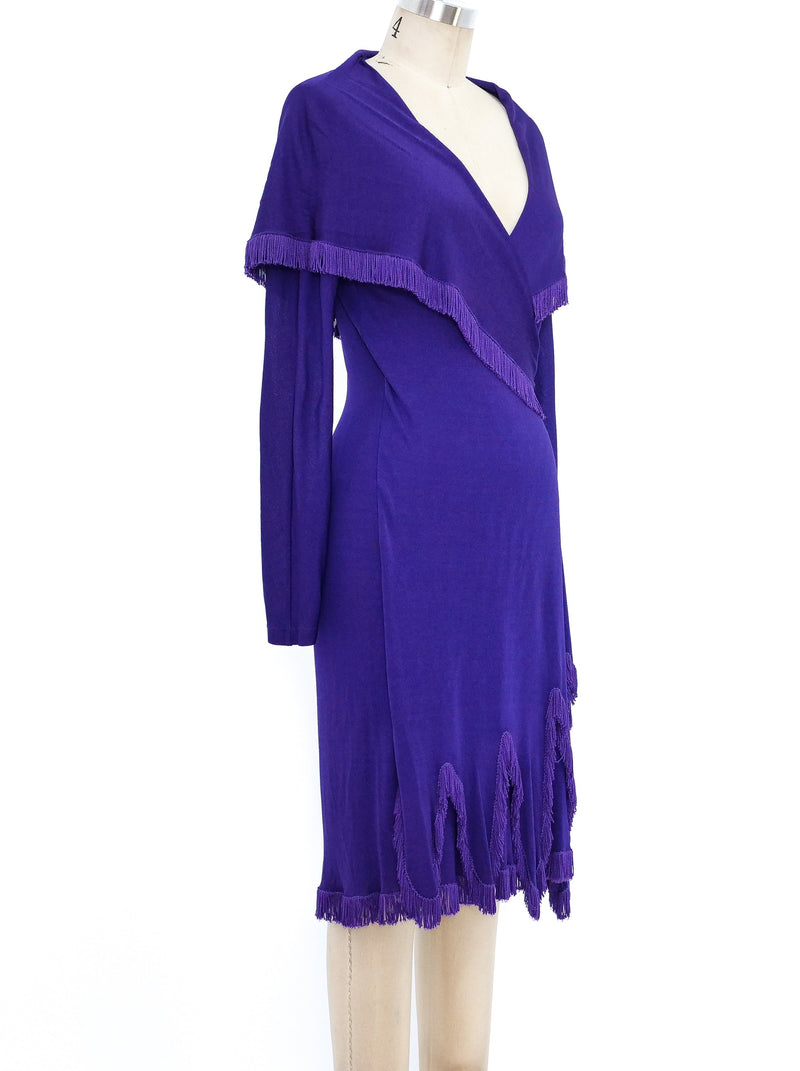 Jean Paul Gaultier Fringed Wrap Style Jersey Dress Dress arcadeshops.com