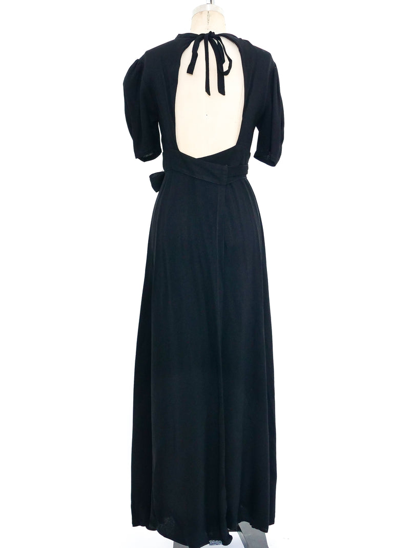 Ossie Clark Crepe Wrap Gown Dress arcadeshops.com