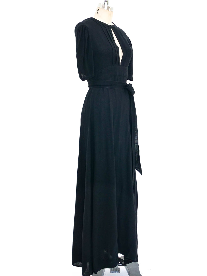 Ossie Clark Crepe Wrap Gown Dress arcadeshops.com