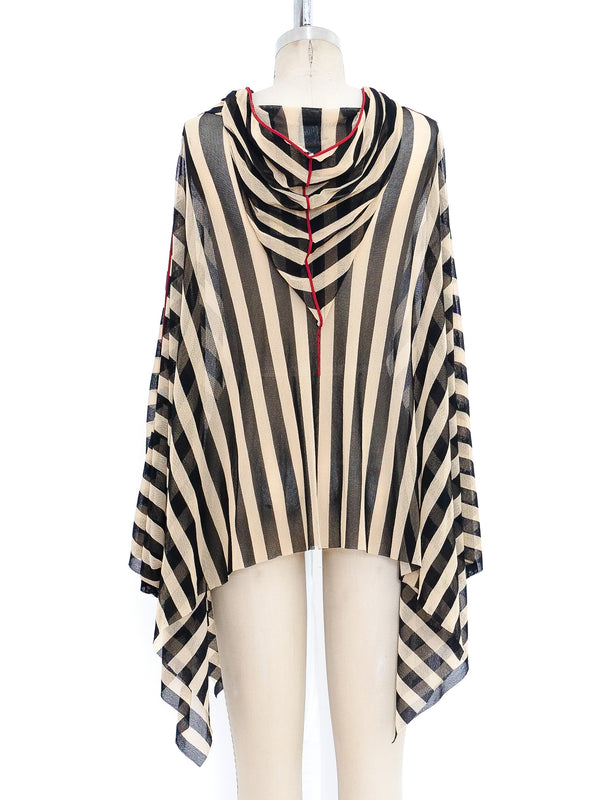 Jean Paul Gaultier Striped Mesh Poncho Top arcadeshops.com