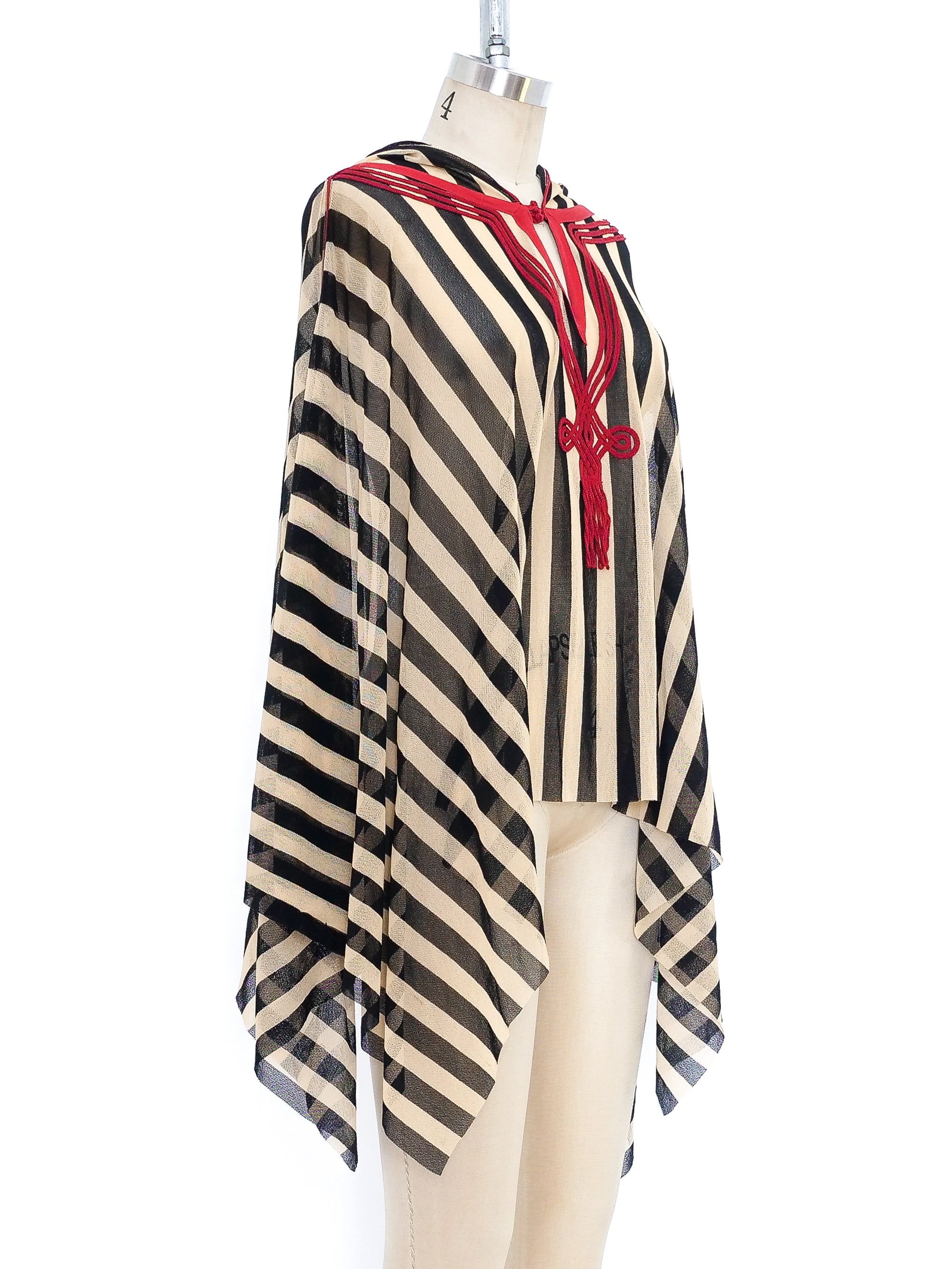 Jean Paul Gaultier Striped Mesh Poncho Jean Paul Gaultier Striped Mesh Poncho