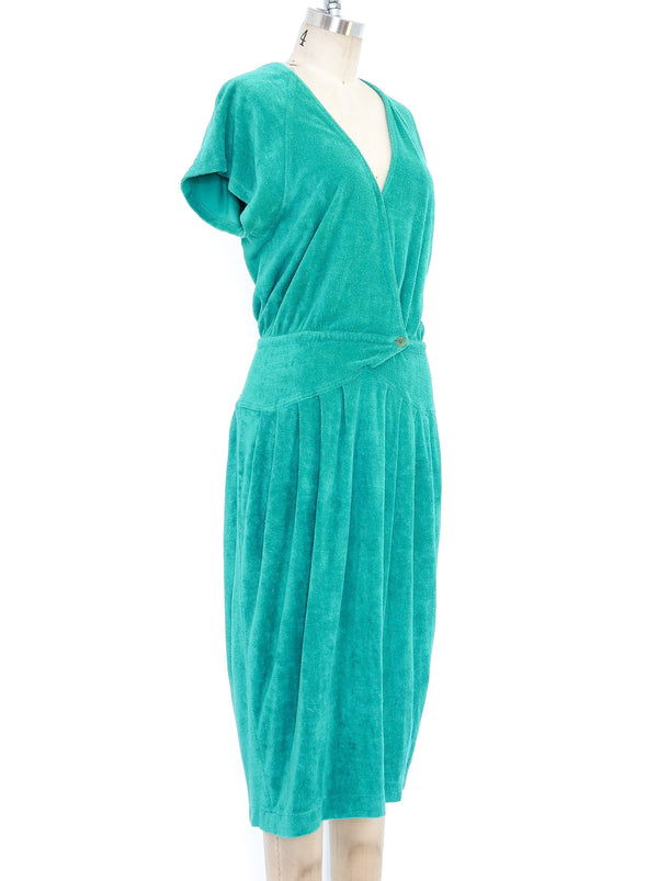 1980's Missoni Emerald Terry Cloth Dress Dress arcadeshops.com